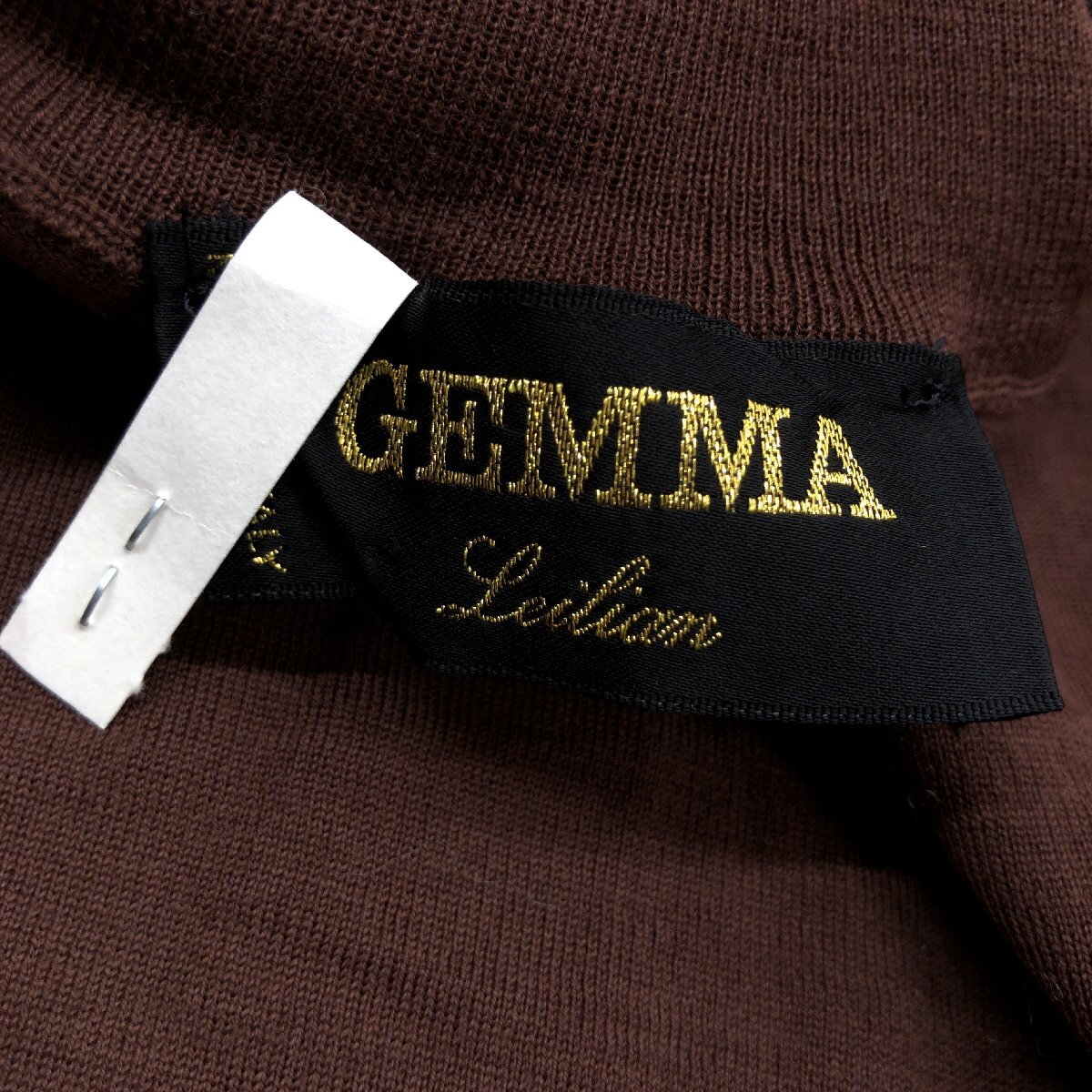 美品 伊製 GEMMA Leilian レリアン ウール100% ハイネック ニット セーター 9(M) ブラウン イタリア製 カットソー 長袖 レディース 婦人_画像3