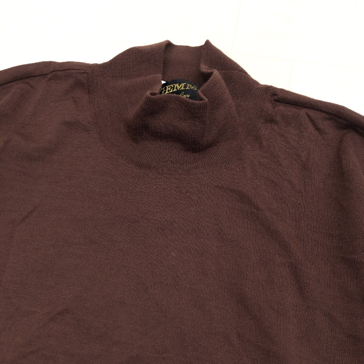 美品 伊製 GEMMA Leilian レリアン ウール100% ハイネック ニット セーター 9(M) ブラウン イタリア製 カットソー 長袖 レディース 婦人_画像4