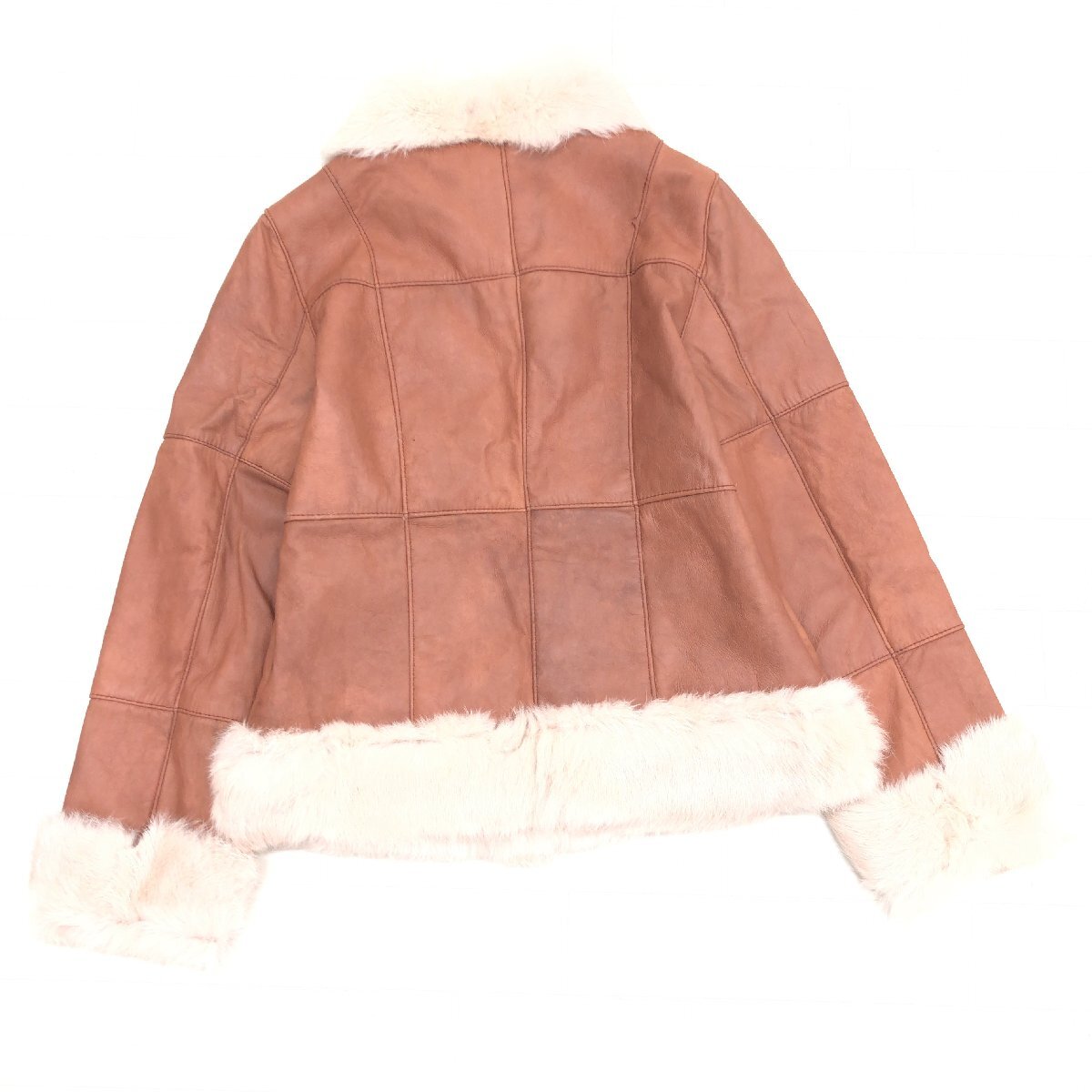 ●ORSAY オルセー ふわふわ 兎革 ラビットムートン ショートコート 40(L) ピンク系 ジャケット ラビットファー 毛皮 y2k archive グランジ_画像3