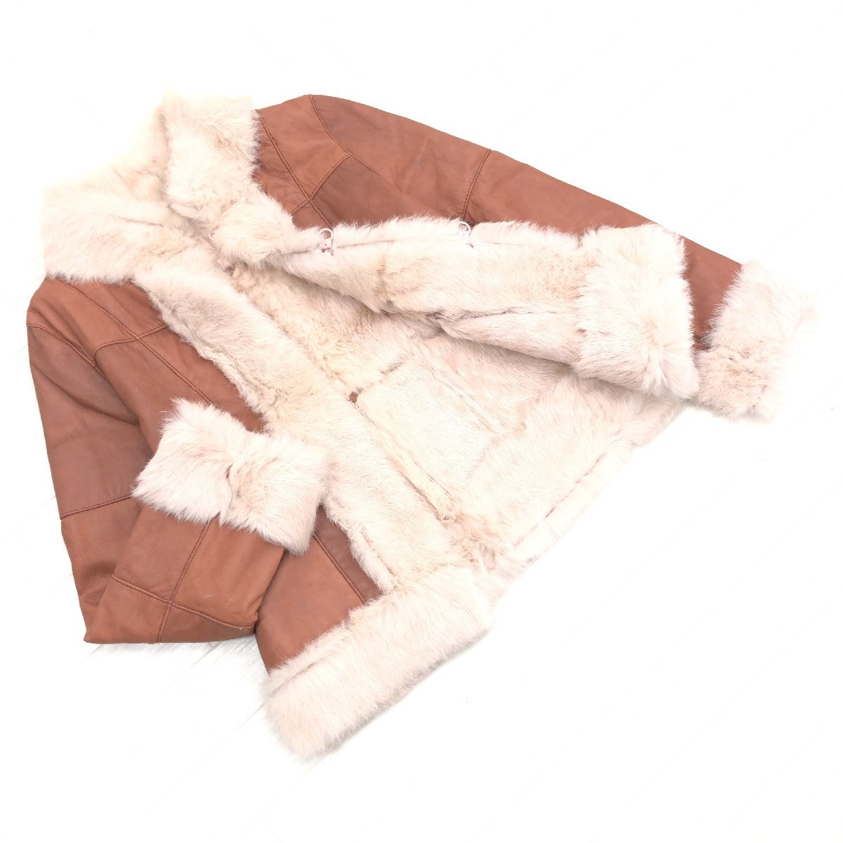 ●ORSAY オルセー ふわふわ 兎革 ラビットムートン ショートコート 40(L) ピンク系 ジャケット ラビットファー 毛皮 y2k archive グランジ_画像1