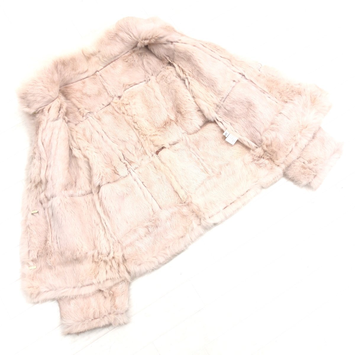 ●ORSAY オルセー ふわふわ 兎革 ラビットムートン ショートコート 40(L) ピンク系 ジャケット ラビットファー 毛皮 y2k archive グランジ_画像6