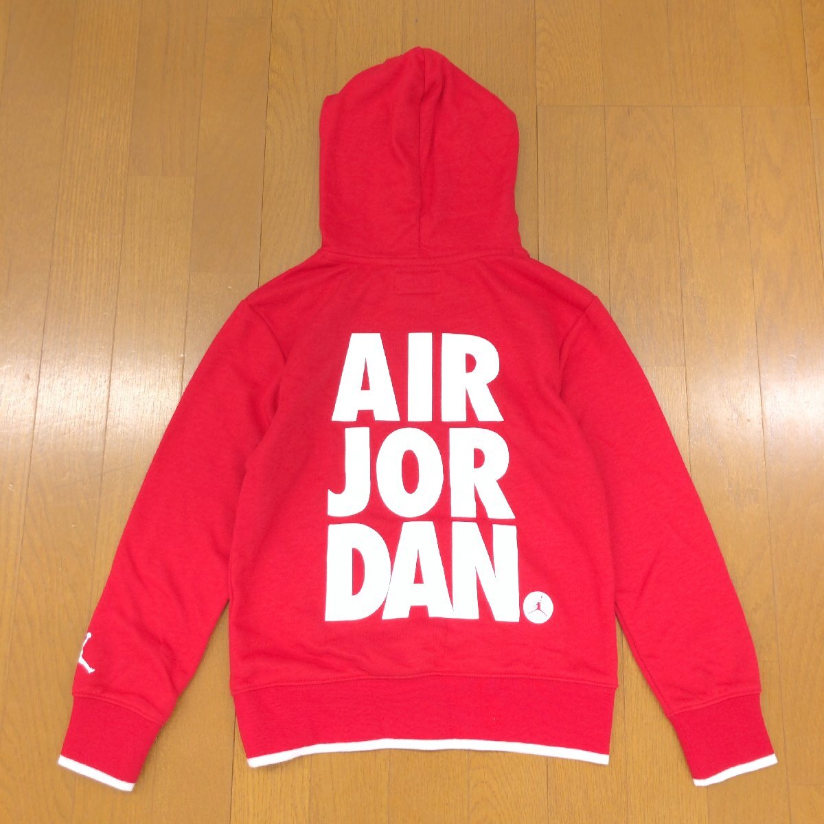 新品 NIKE ナイキ AIR JORDAN エアジョーダン 長袖 スウェット パーカー S(8-10yrs) 赤 フーディ トレーナー キッズ 男の子 未使用_画像2