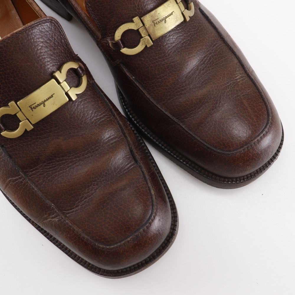 Salvatore Ferragamo Salvatore Ferragamo gun chi-ni Loafer кожа чай мужской [I201525076] б/у 