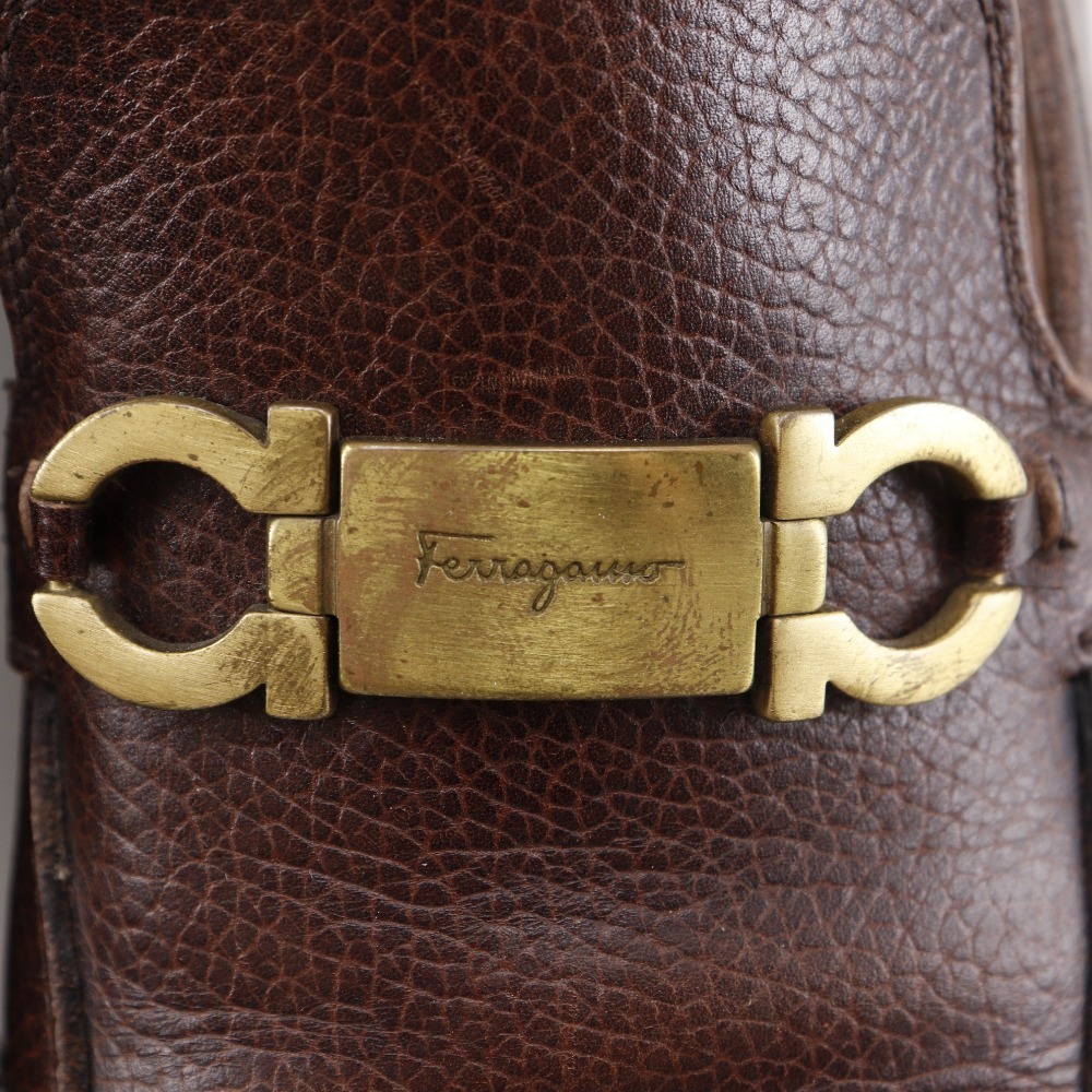Salvatore Ferragamo Salvatore Ferragamo gun chi-ni Loafer кожа чай мужской [I201525076] б/у 