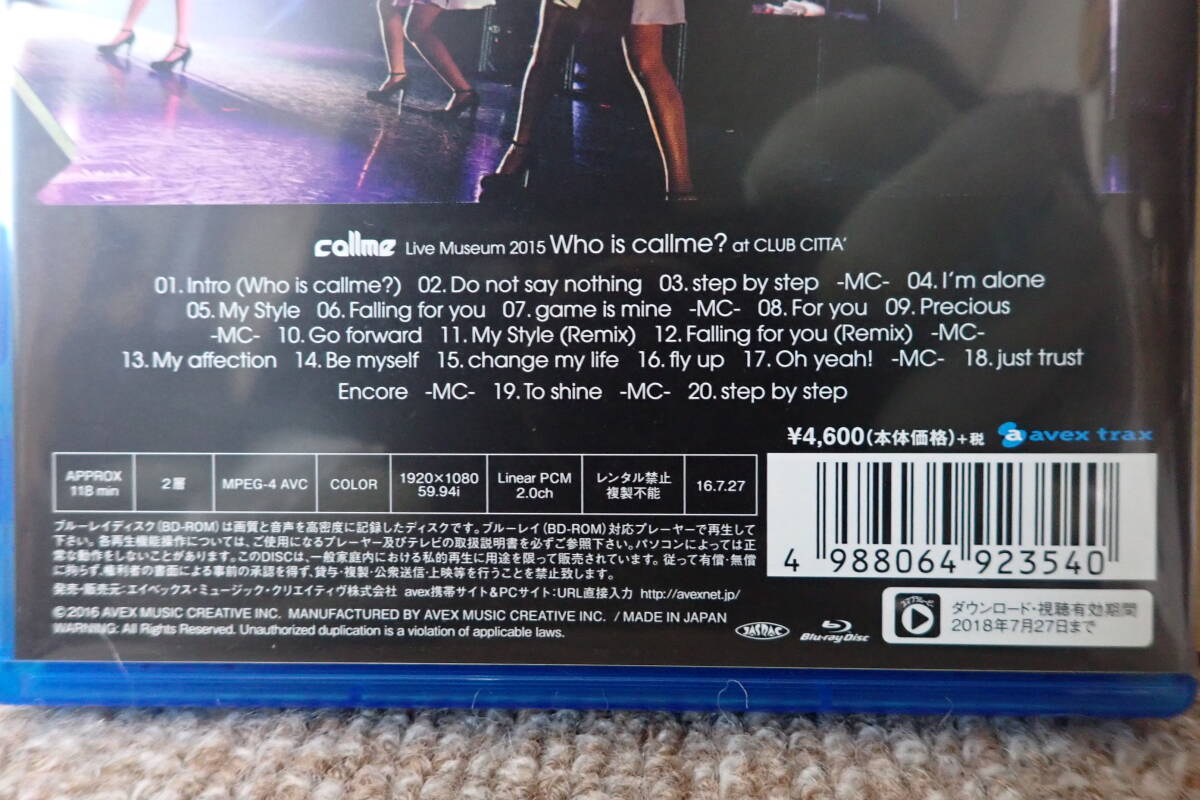 4．Live Museum2015Who is callme?at CLUB CITTA'(Blu-ray Disc+スマプラ）_画像3