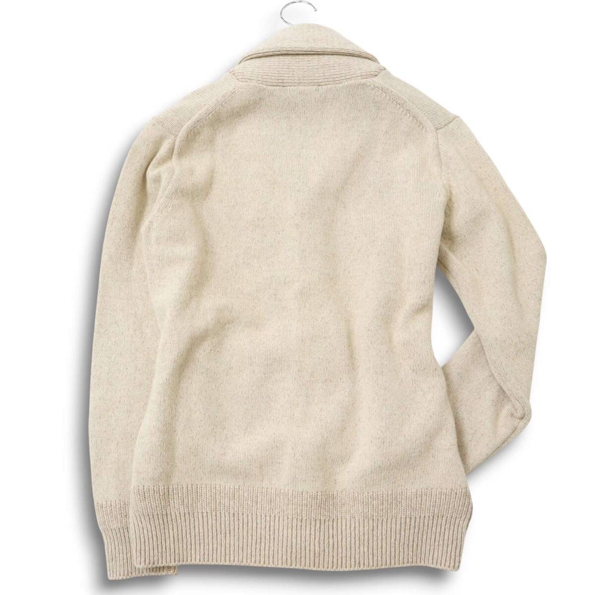 ABAHOUSE アバハウス 秋冬 ウール★ ニット ショールカラー カーディガン 羽織り Sz.3 メンズ_画像4