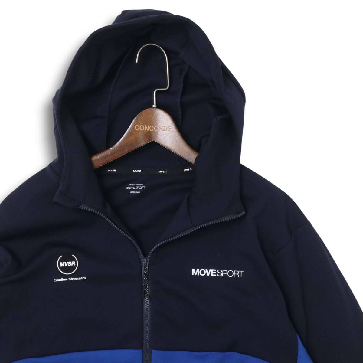 DESCENTE デサント 秋冬 Move Sport★ 切替 ジップ パーカー ジャケット ブルゾン Sz.XO メンズ トレーニング 大きいサイズ_画像2