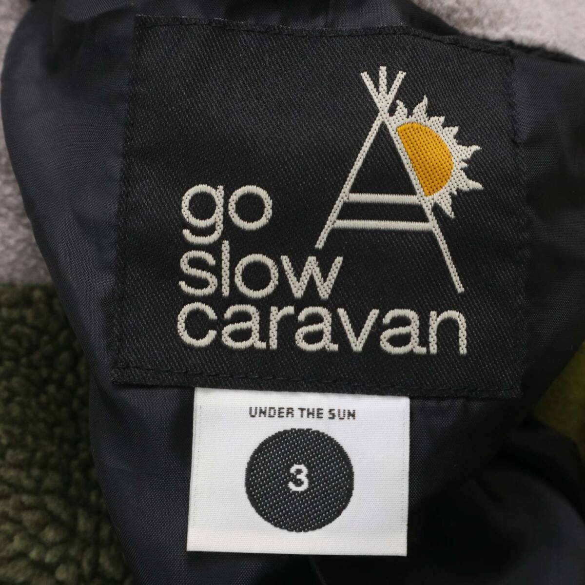 go slow caravan ゴースローキャラバン 秋冬 ウール混★ ロゴ刺繍 ボア マウンテン パーカー ジャケット Sz.3 メンズ_画像6