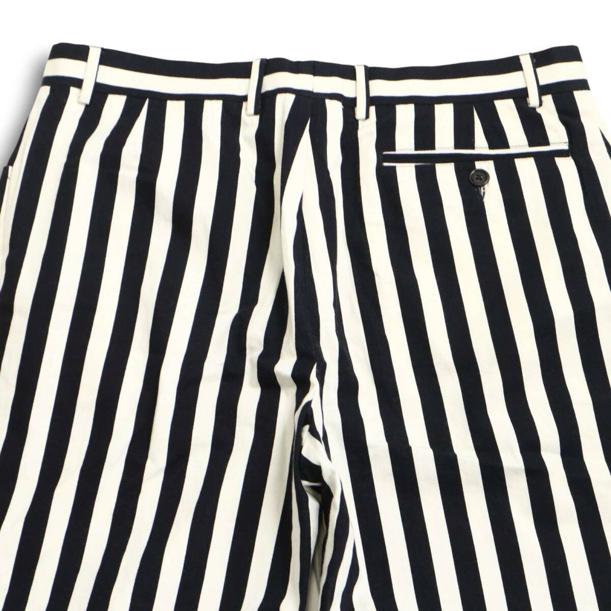 Cheap and Chic by MOSCHINO モスキーノ 通年★ ストライプ モノトーン テーパード スラックス パンツ Sz.50 メンズ 黒_画像5