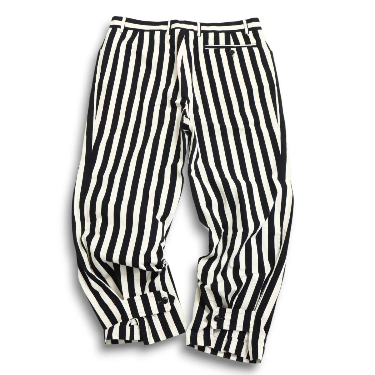 Cheap and Chic by MOSCHINO モスキーノ 通年★ ストライプ モノトーン テーパード スラックス パンツ Sz.50 メンズ 黒_画像6