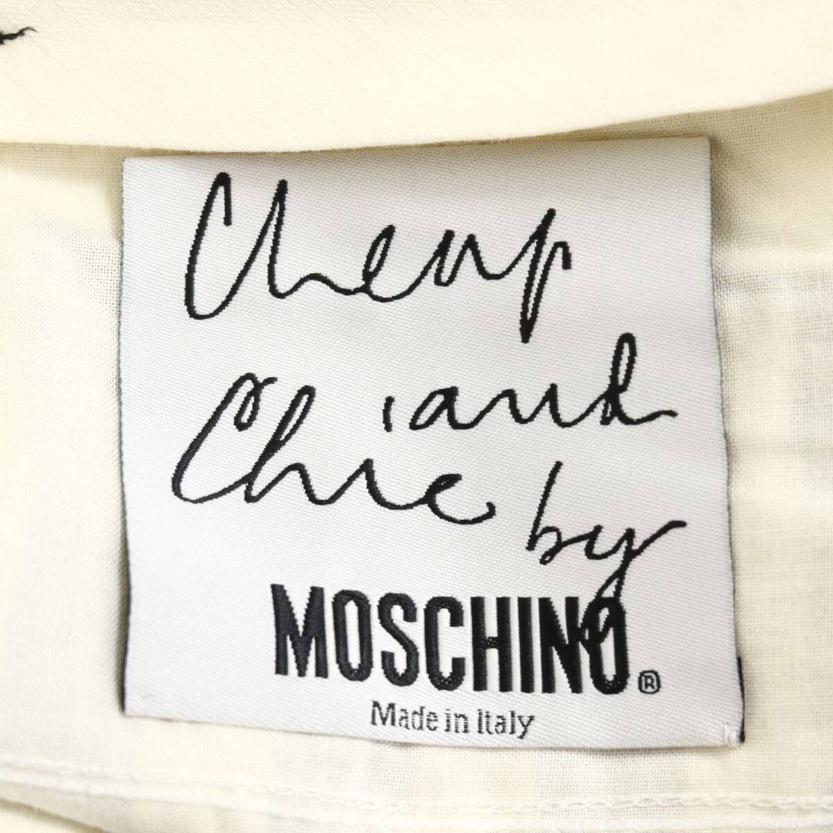 Cheap and Chic by MOSCHINO モスキーノ 通年★ ストライプ モノトーン テーパード スラックス パンツ Sz.50 メンズ 黒_画像7