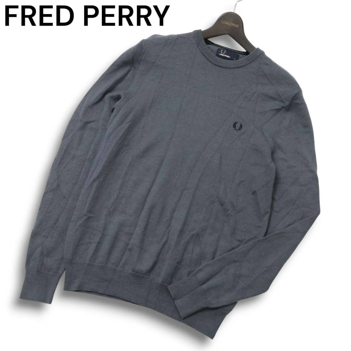 FRED PERRY Fred Perry K4501 осень-зима melino шерсть 100%* Classic вырез лодочкой вязаный свитер Sz.S мужской 