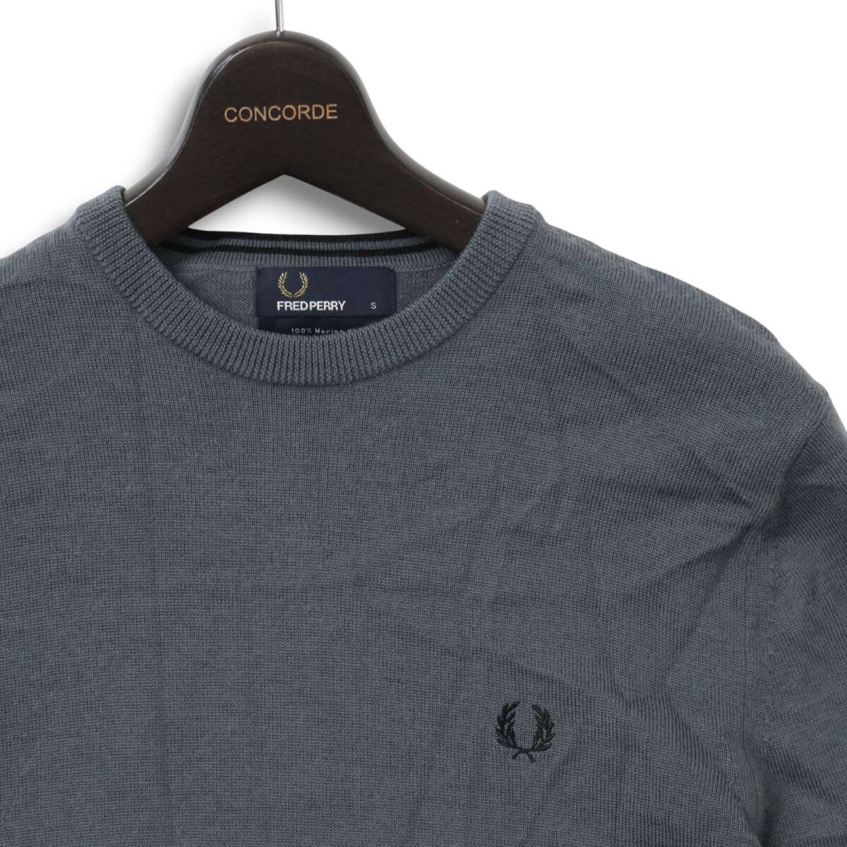 FRED PERRY Fred Perry K4501 осень-зима melino шерсть 100%* Classic вырез лодочкой вязаный свитер Sz.S мужской 