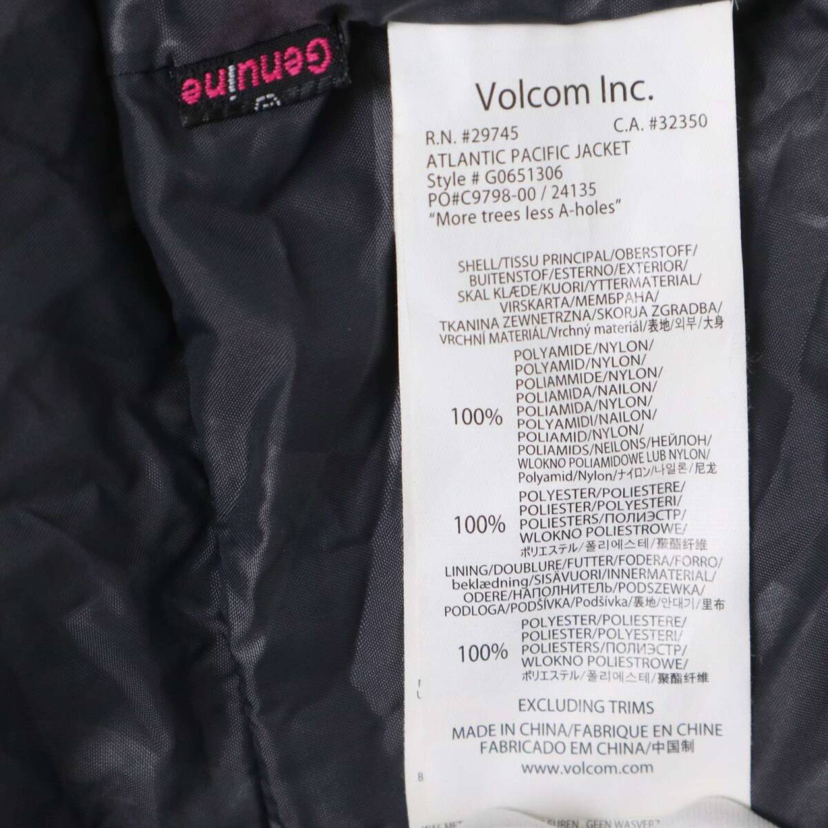 VOLCOM Volcom осень-зима дизайн логотипа рисунок * обратная сторона oo kami рисунок одежда для сноубордистов жакет Sz.SP мужской сноуборд лыжи 