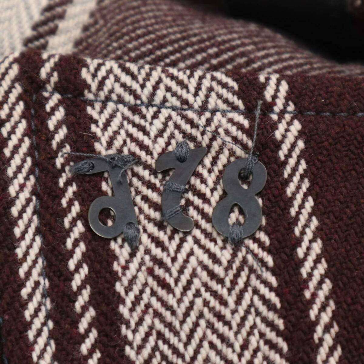 DIESEL ディーゼル 秋冬 ウール混 ツイード★ チェック柄 チェスター コート Sz.S メンズ_画像6