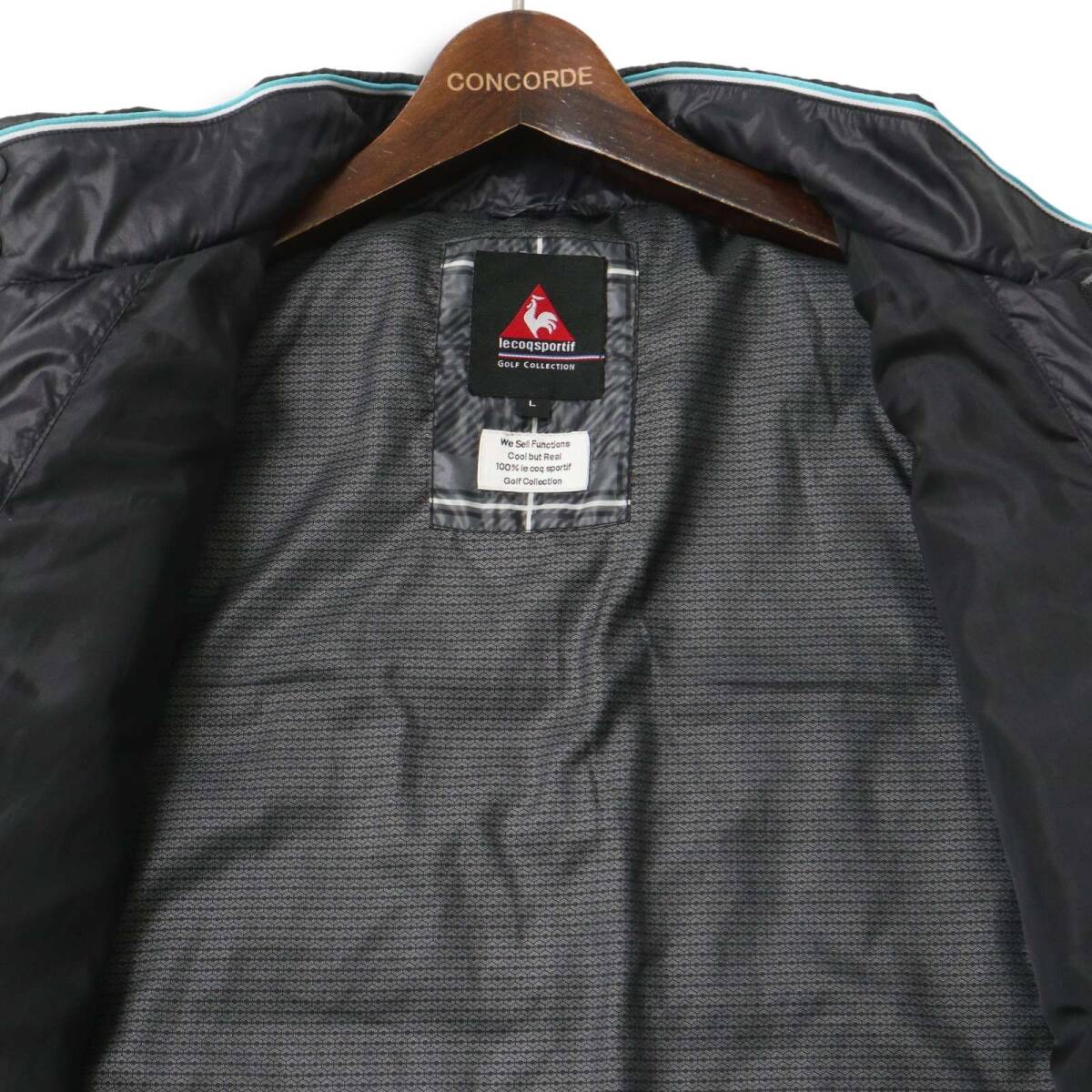 le coq sportif GOLF ルコック スポルティフ ゴルフ 秋冬★ チェック切替 ナイロン 中綿 ジャケット ブルゾン Sz.L メンズ_画像7