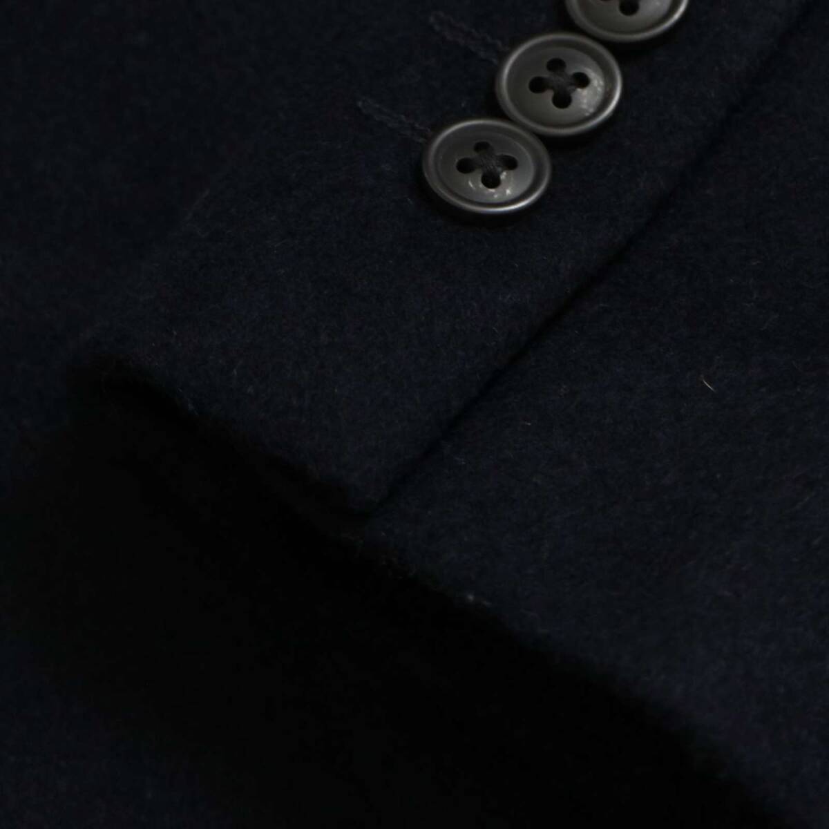 UNIQLO ユニクロ 秋冬★ ウール カシミヤ チェスターコート Sz.L メンズ 紺 ネイビー_画像3