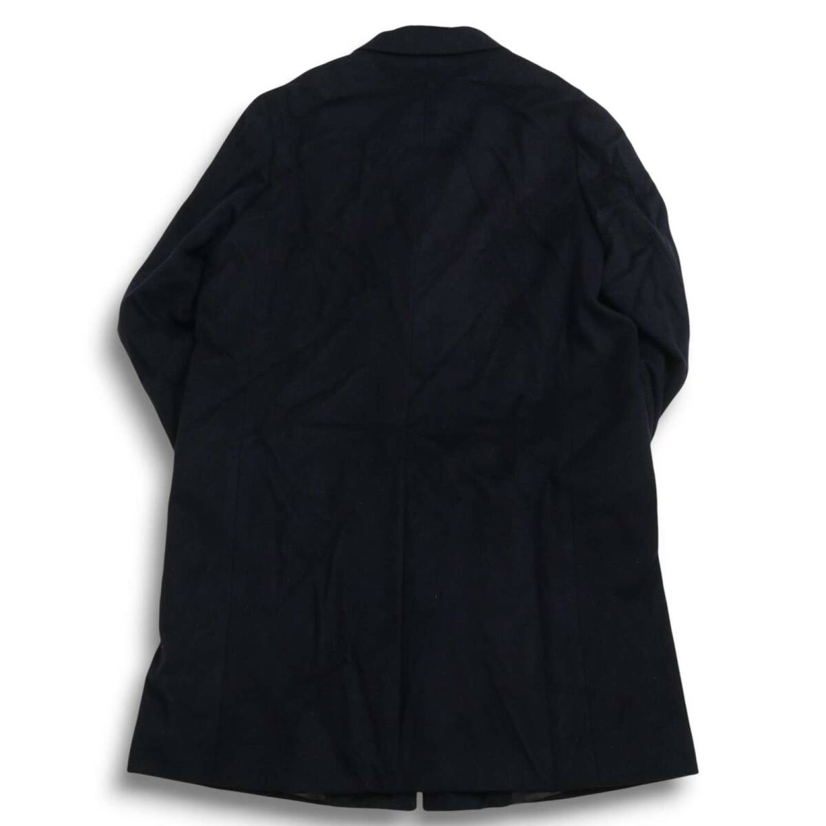 UNIQLO ユニクロ 秋冬★ ウール カシミヤ チェスターコート Sz.L メンズ 紺 ネイビー_画像4