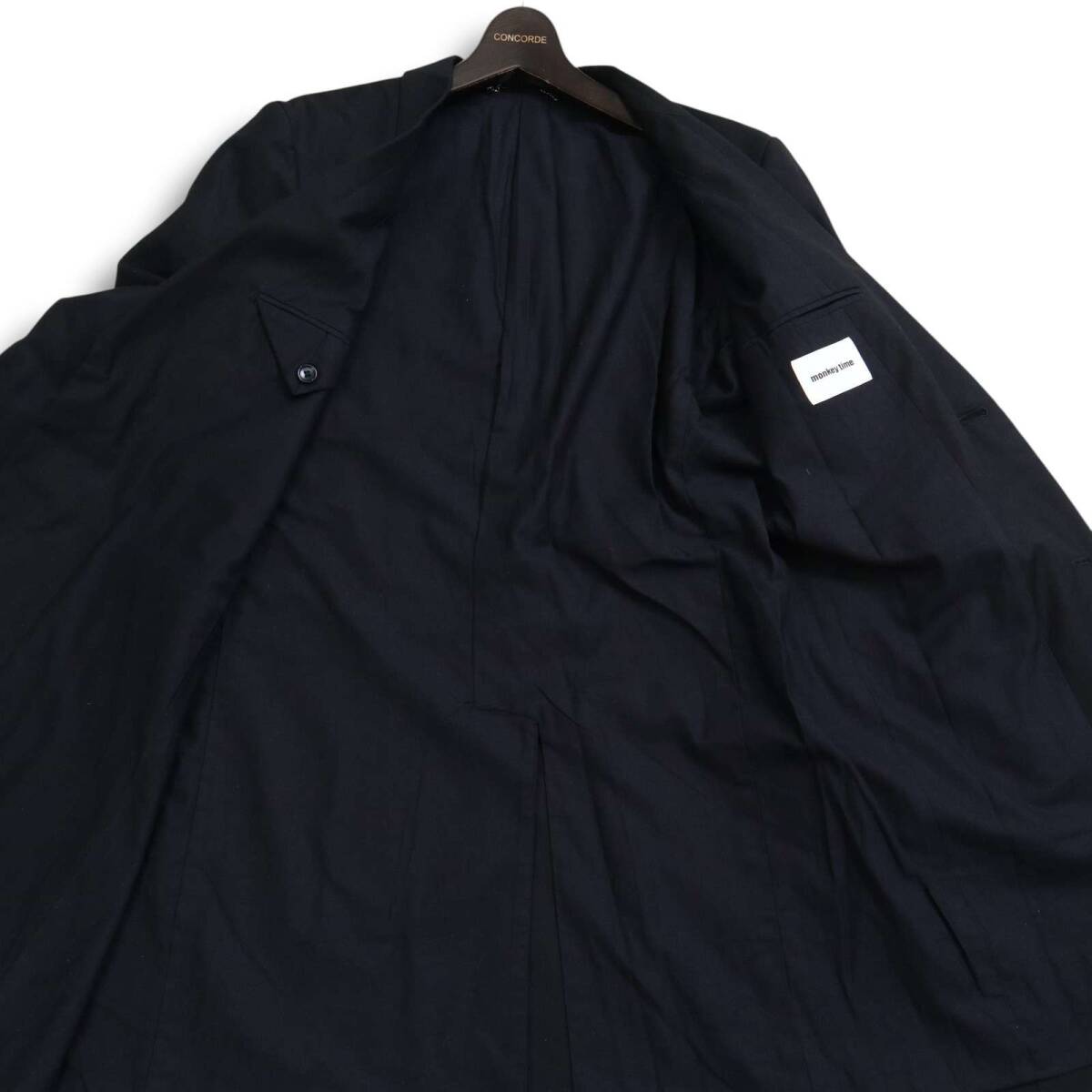 MONKEY TIME モンキータイム ユナイテッドアローズ 通年★ ポリレーヨン チェスター コート Sz.S メンズ 黒_画像5
