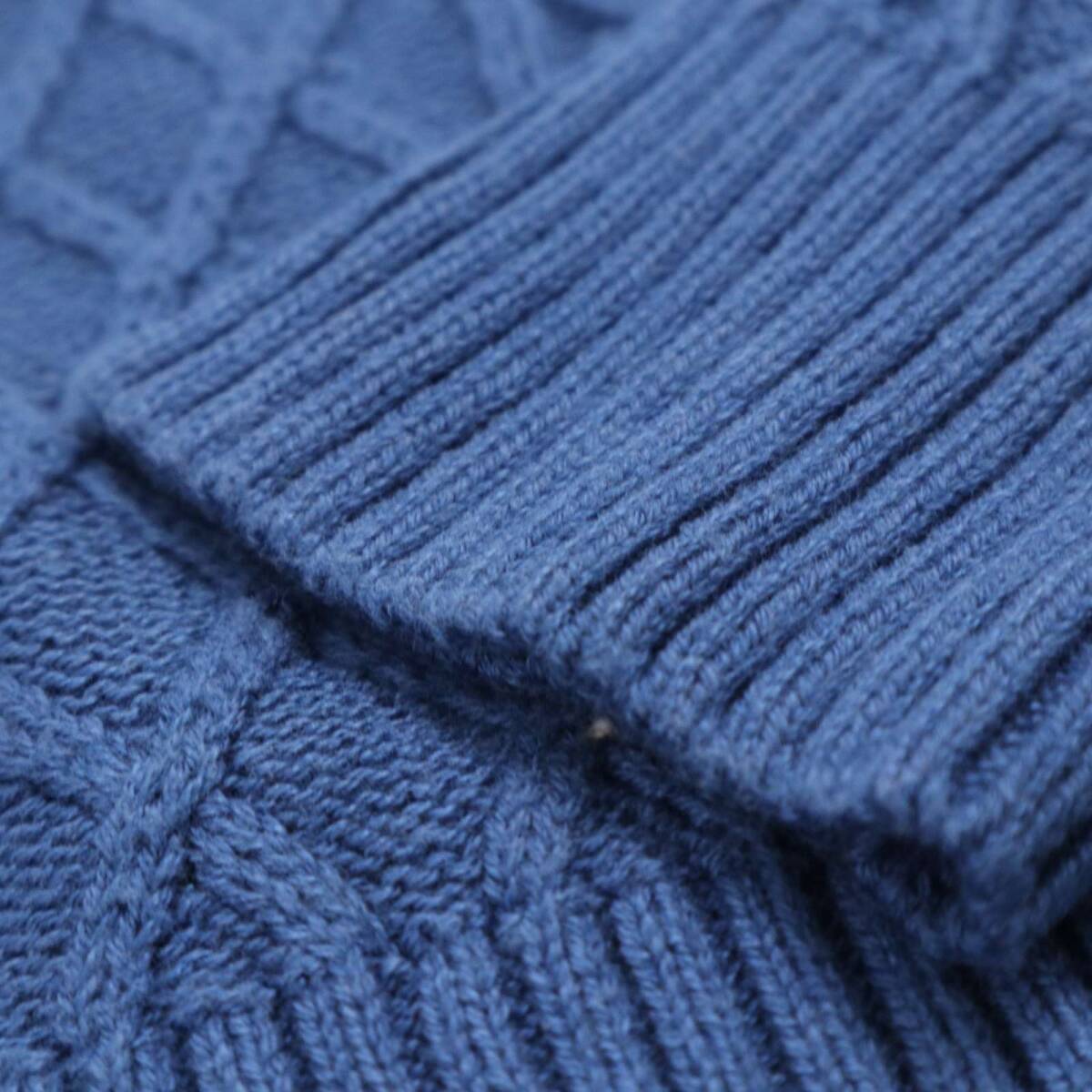 417 EDIFICE エディフィス 秋冬 アラン編み★ クルーネック セーター ニット Sz.M メンズ_画像3