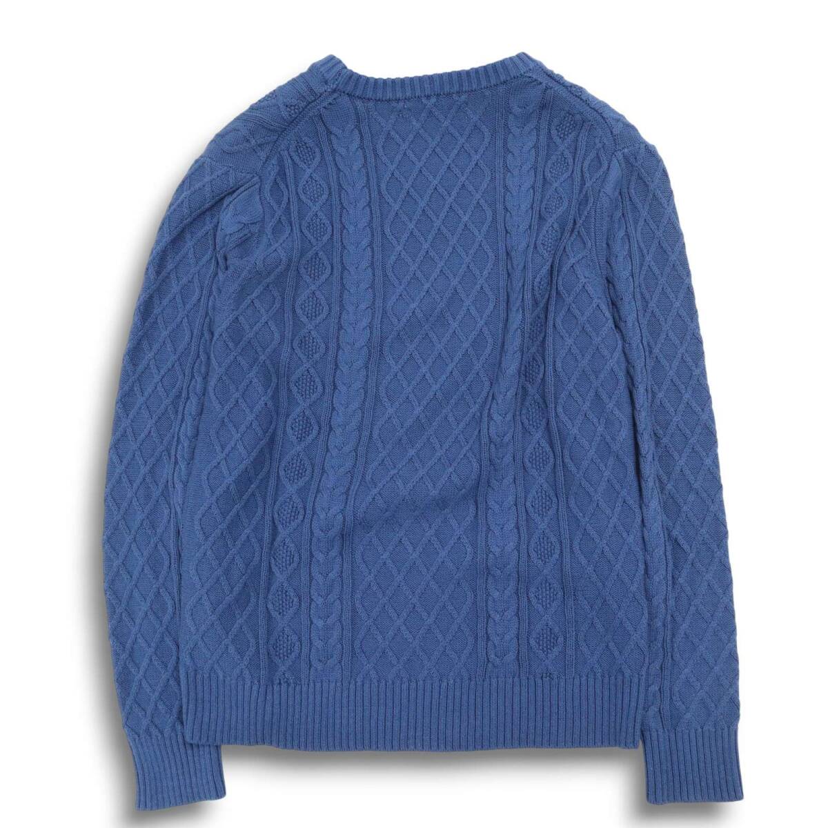 417 EDIFICE エディフィス 秋冬 アラン編み★ クルーネック セーター ニット Sz.M メンズ_画像4