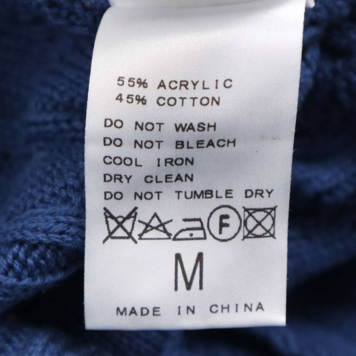 417 EDIFICE エディフィス 秋冬 アラン編み★ クルーネック セーター ニット Sz.M メンズ_画像7