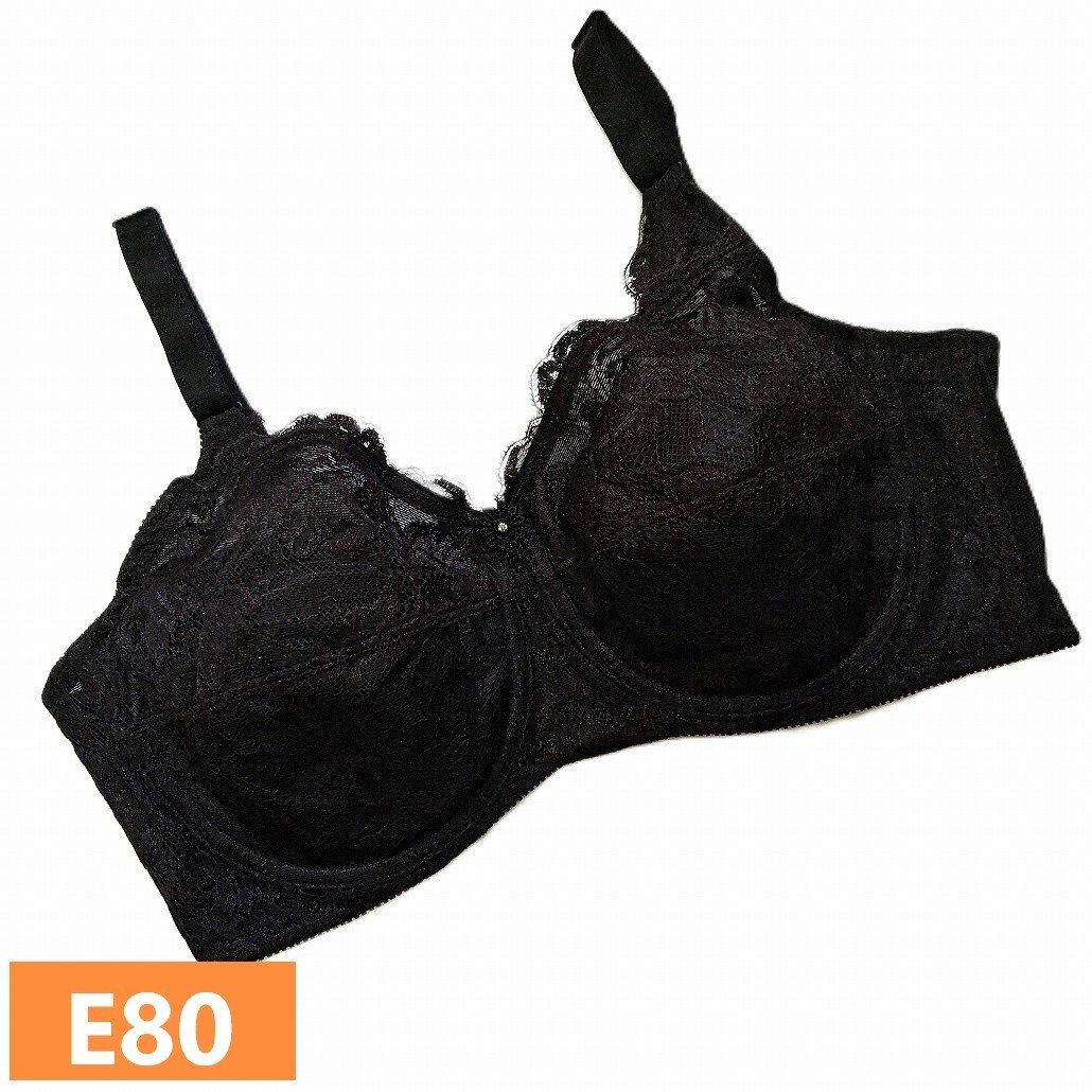 シャンデール ブラジャー E80 ベル 黒 ブラック フルカップ 新品未使用 サンプル 補正 補整 ワイヤー入り 大きいサイズ s1274_画像1
