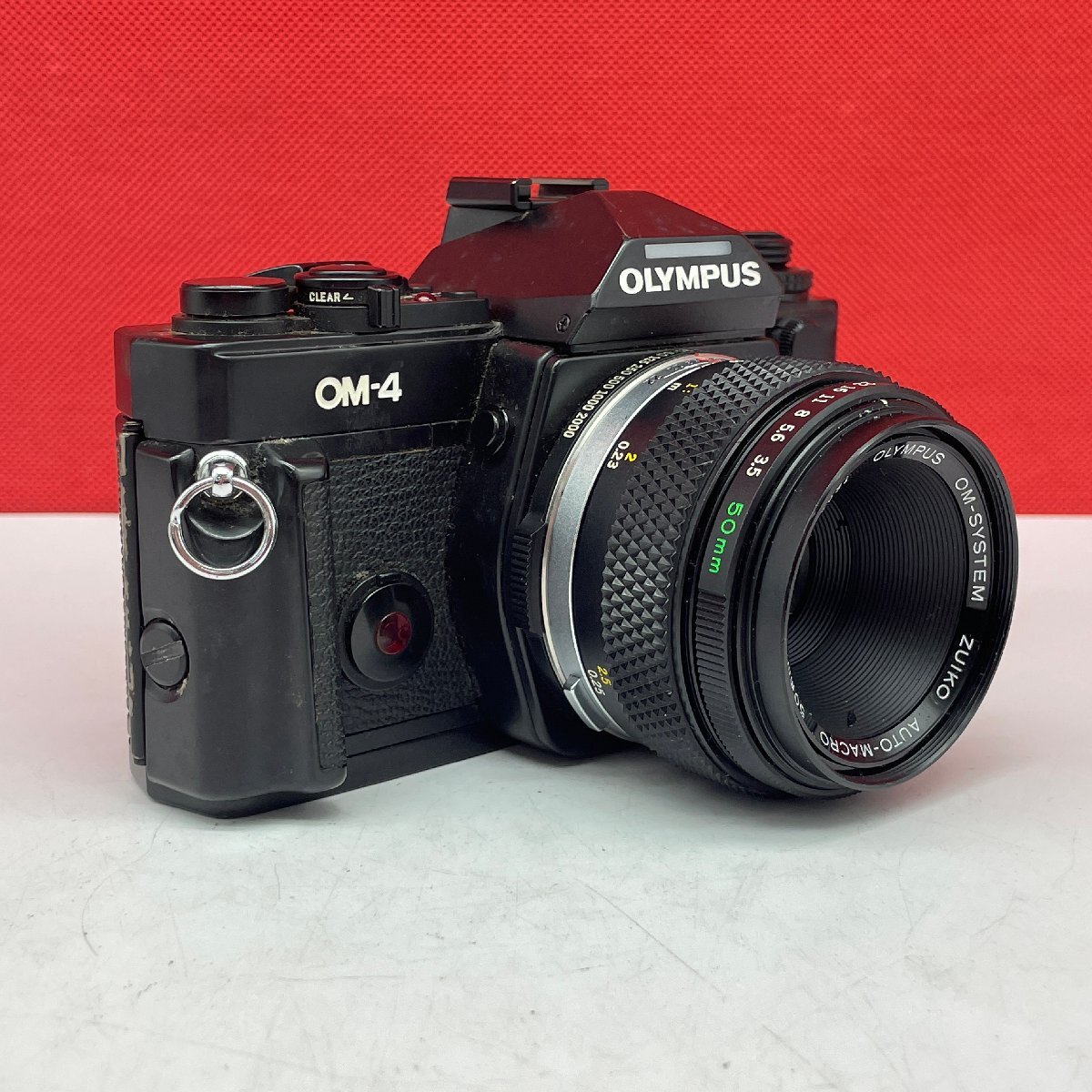 ◎54 OLYMPUS OM-4 OM-SYSTEM ZUIKO AUTO-MACRO 50mm F3.5 フィルム一眼レフカメラ 動作品 1円スタート オリンパス_画像2