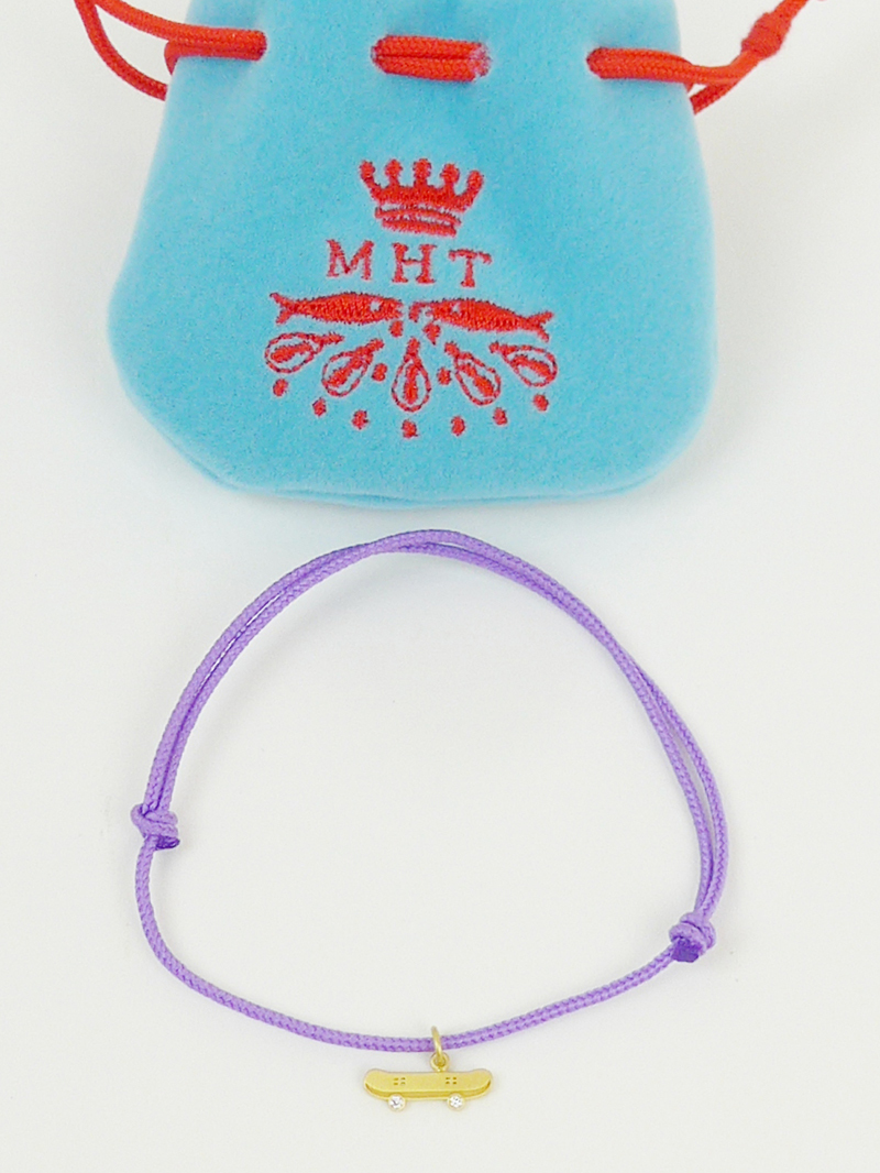 ロンハーマン 現行モデル MHT マリーエレーヌドゥタイヤック スケートボード ペンダントチャーム/コードブレスレット 22KYG ダイヤ 新品_画像1