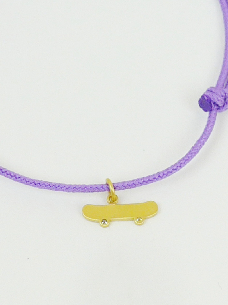 ロンハーマン 現行モデル MHT マリーエレーヌドゥタイヤック スケートボード ペンダントチャーム/コードブレスレット 22KYG ダイヤ 新品_画像3