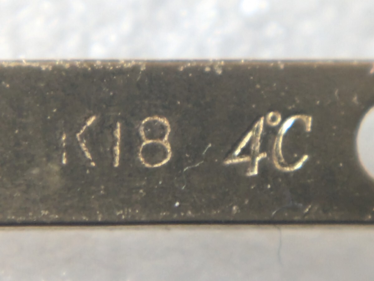 【4℃】ヨンドシー　K18／色石（ブルー）　一粒石 ネックレス_画像8