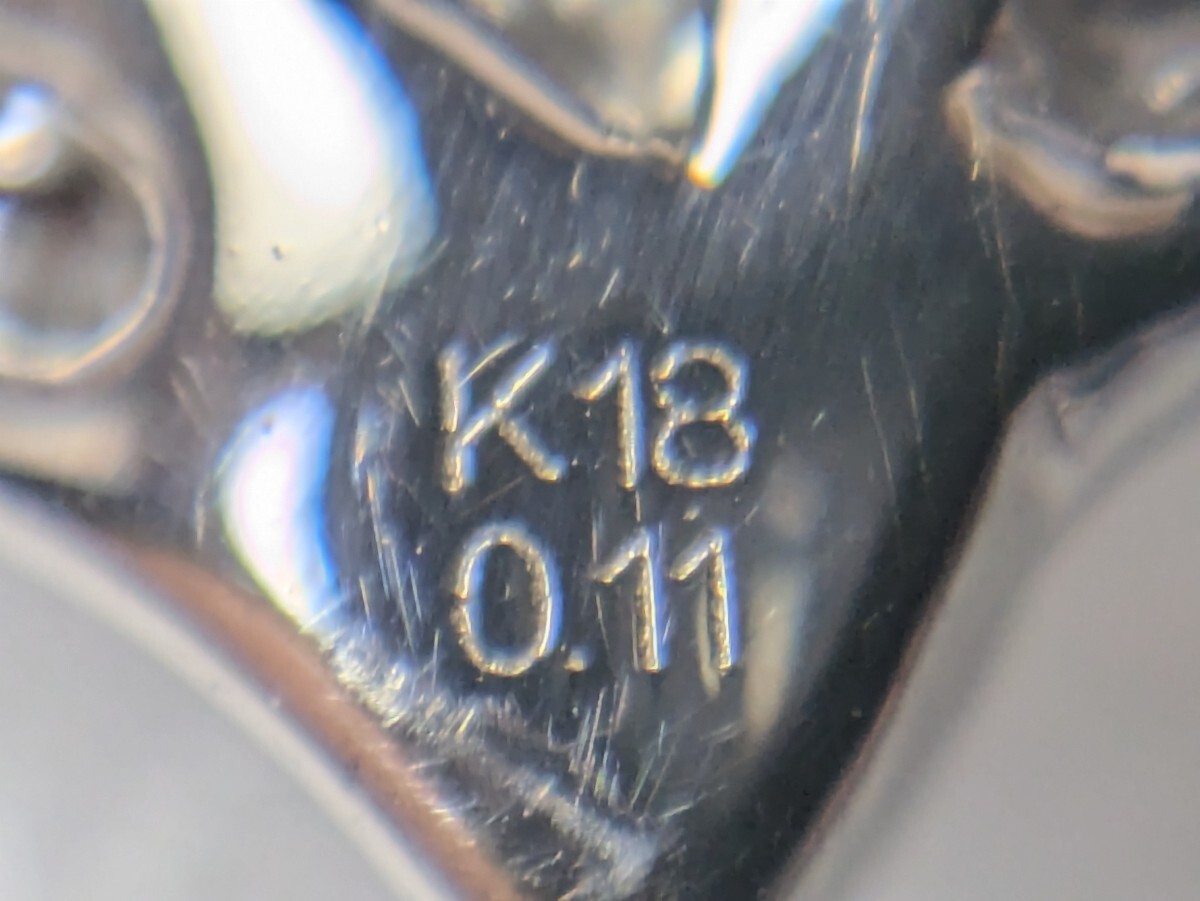 K18WG/D0.11ct スワン(白鳥)モチーフ ペンダントトップ_画像5