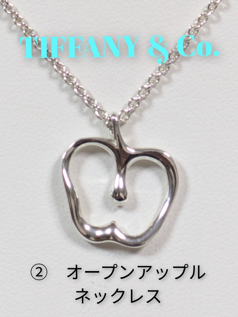 ②【TIFFANY＆Co.】 ティファニー エルサ・ペレッティ オープンアップル ネックレス シルバー925（箱・保存袋付き）_画像1