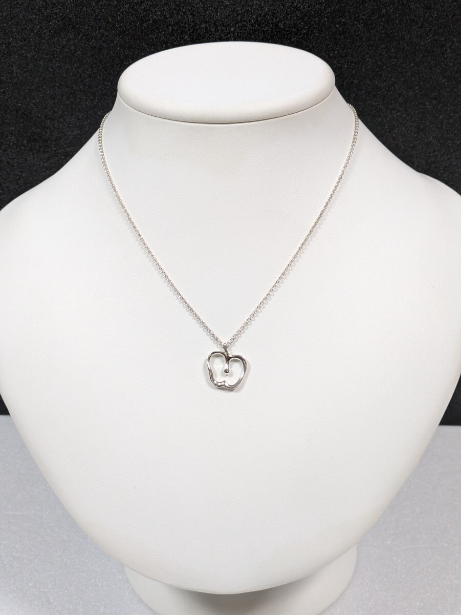 ②【TIFFANY＆Co.】 ティファニー エルサ・ペレッティ オープンアップル ネックレス シルバー925（箱・保存袋付き）_画像3