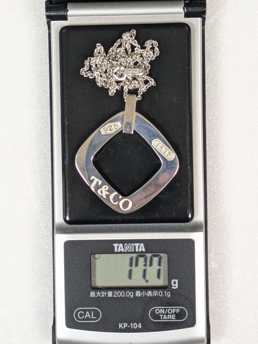 【TIFFANY & Co.】ティファニー 1837オープンスクエア ネックレス シルバー925（箱・保存袋付き）_画像10