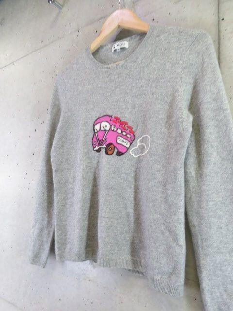 3011s6◆良品です◆カシミヤ100％◆PICONE ピッコーネ 刺繍 カシミヤニットセーター 38/カーディガン/ベスト/アンサンブル/ゴルフ/シャツ_画像2