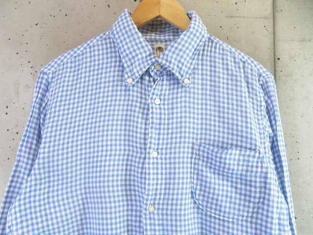 【送料300円可】5211s26◆麻混素材◆KATO' カトー ガーゼ素材 長袖ギンガムチェックシャツ L/ジャケット/コート/デニムジーンズ/パンツ_画像3
