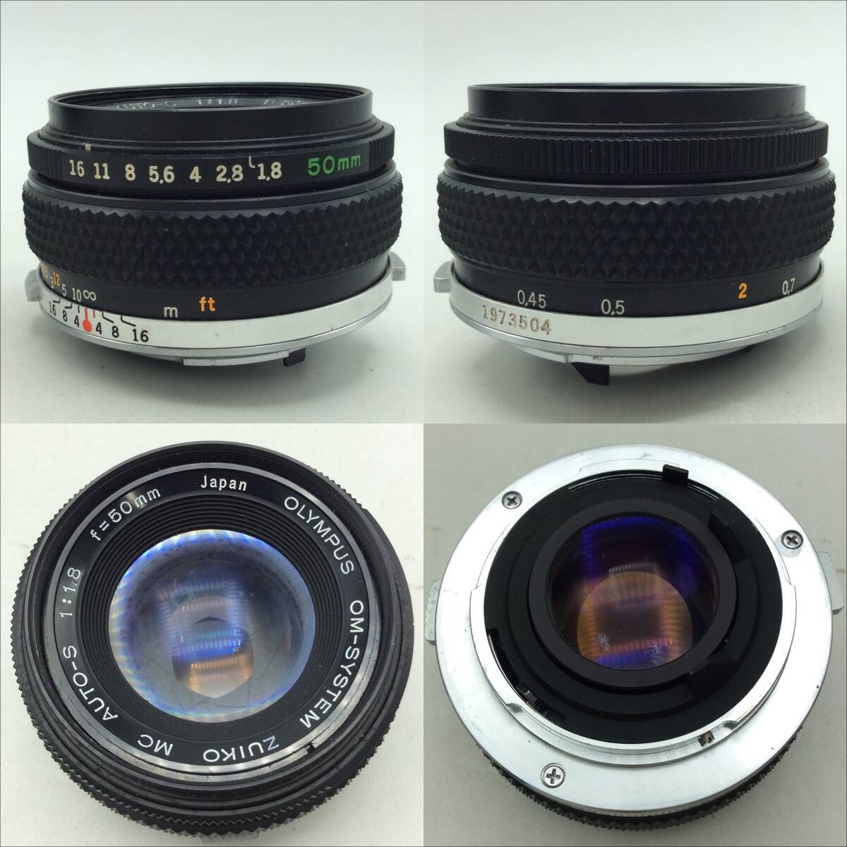 RR74★【動作/精度未確認】フィルムカメラ OLYMPUS オリンパス OM10 一眼レフ レンズ 1:1.8 f=50ｍｍ 現状品 ジャンク品_画像9