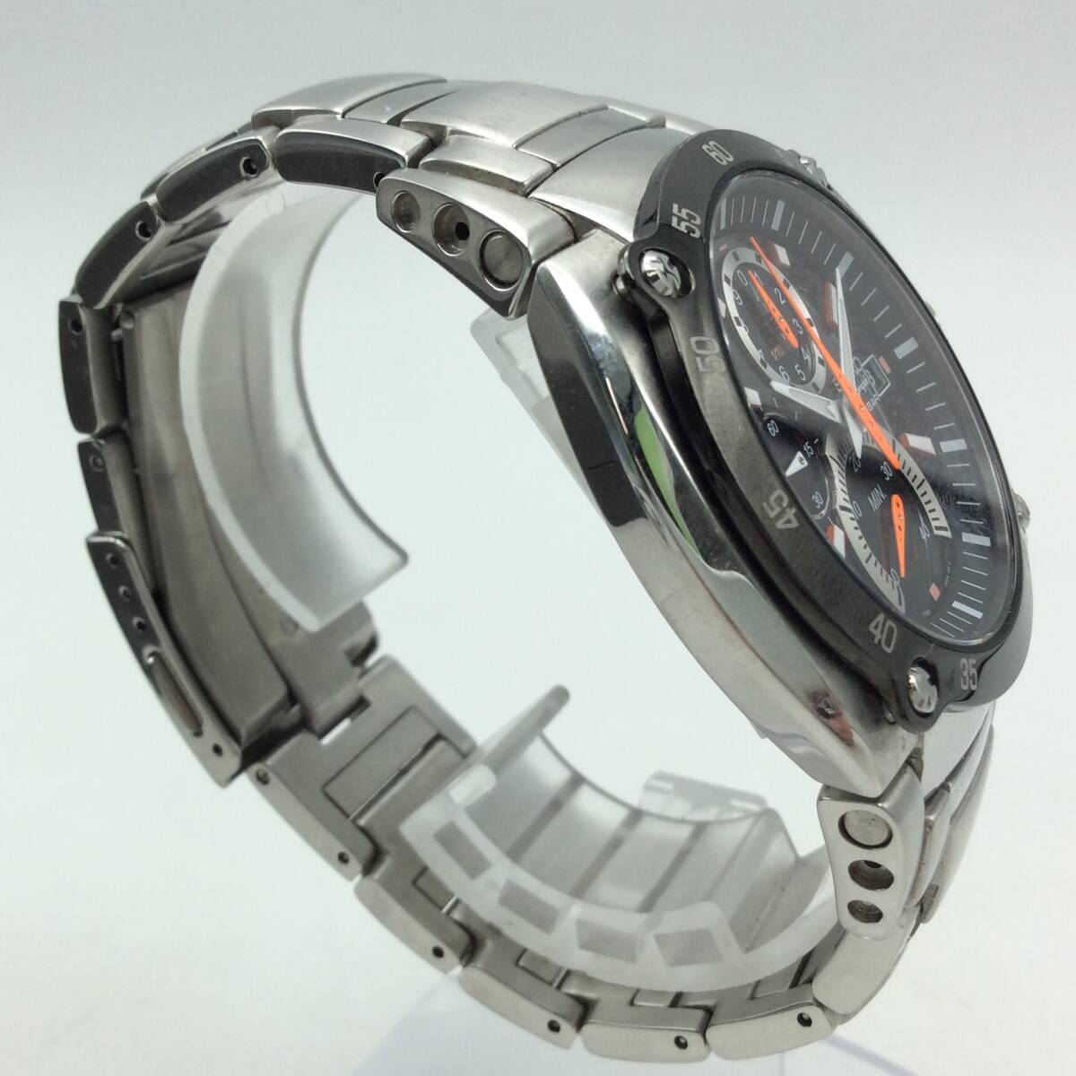 EE80★【QZ/不動品】腕時計 SEIKO セイコー 7T82-0AA0 クォーツ クロノグラフ 3針 ブラック系文字盤 デイト 箱付き 現状品_画像3