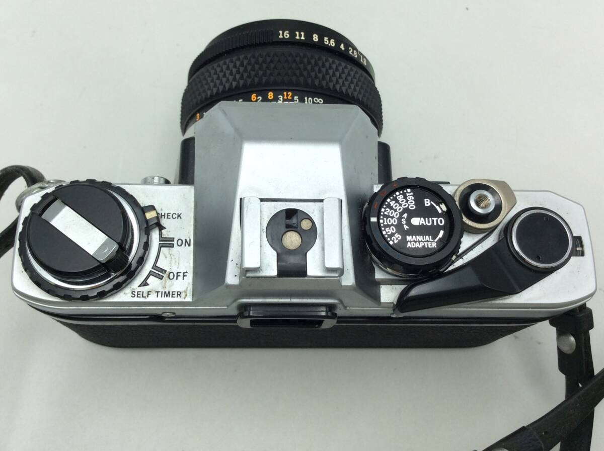 RR74★【動作/精度未確認】フィルムカメラ OLYMPUS オリンパス OM10 一眼レフ レンズ 1:1.8 f=50ｍｍ 現状品 ジャンク品_画像4