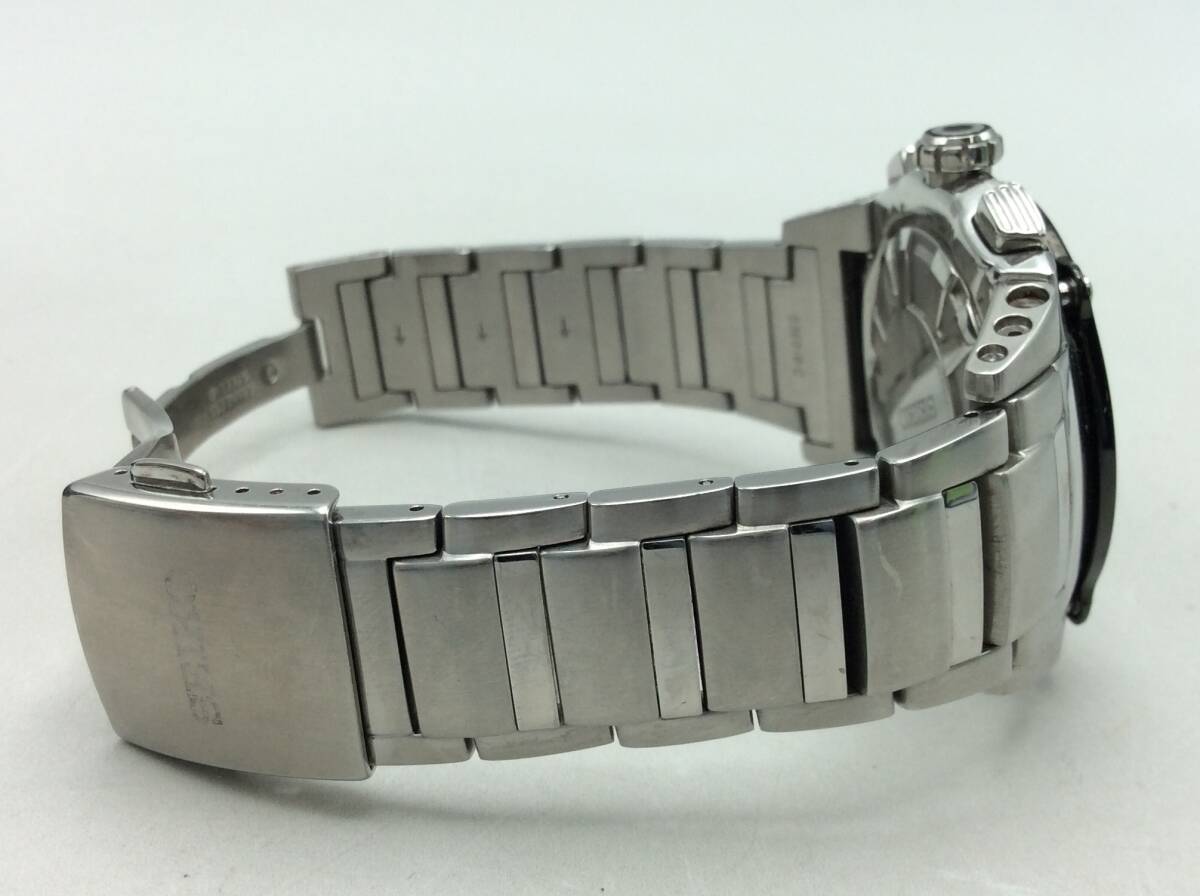 EE80★【QZ/不動品】腕時計 SEIKO セイコー 7T82-0AA0 クォーツ クロノグラフ 3針 ブラック系文字盤 デイト 箱付き 現状品_画像6