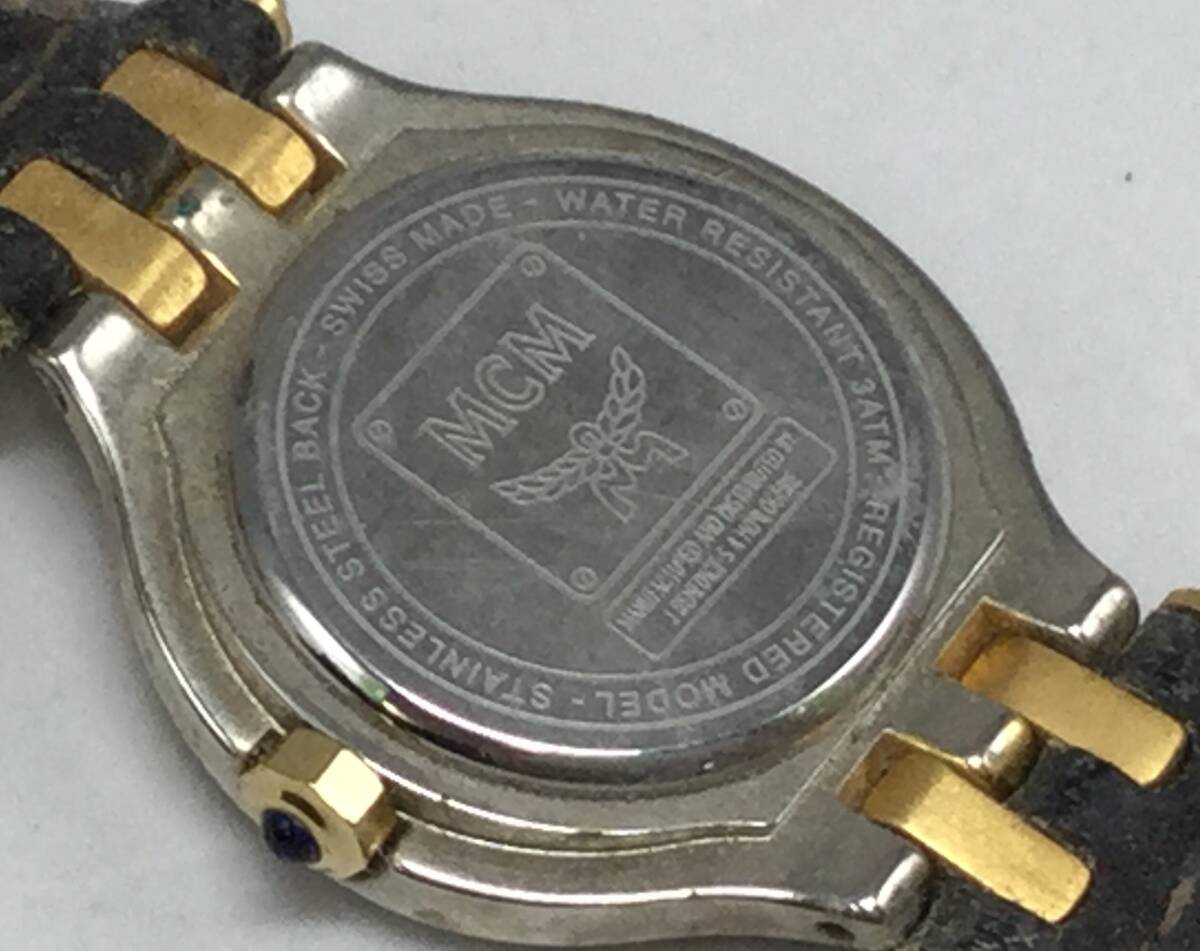 EE20*[QZ/ неподвижный товар ] наручные часы MCM M si- M кварц комбинированный цвет чёрный серия циферблат раунд 2 стрелки текущее состояние товар с коробкой 