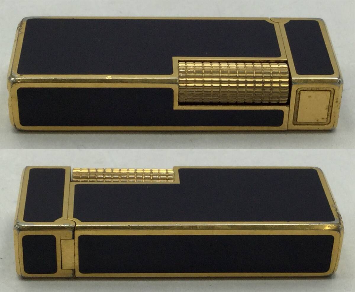 HH63★【火花確認済み】ガスライター Marman マルマン ローラー式 ブラック系×ゴールドカラー 喫煙グッズ 喫煙具 現状品 ジャンク品_画像4