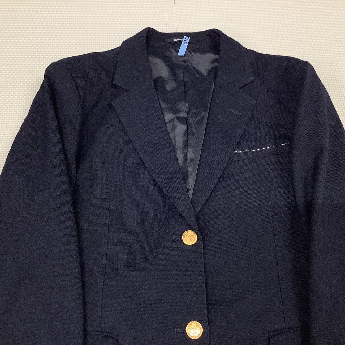 [I1794/Y] 福島県 安達東高校 2点 /閉校/統合/指定品/ブレザー:L/冬スカート:W67~73程度/冬服/紺/チェック/緑/タータンチェック/学生服_画像3