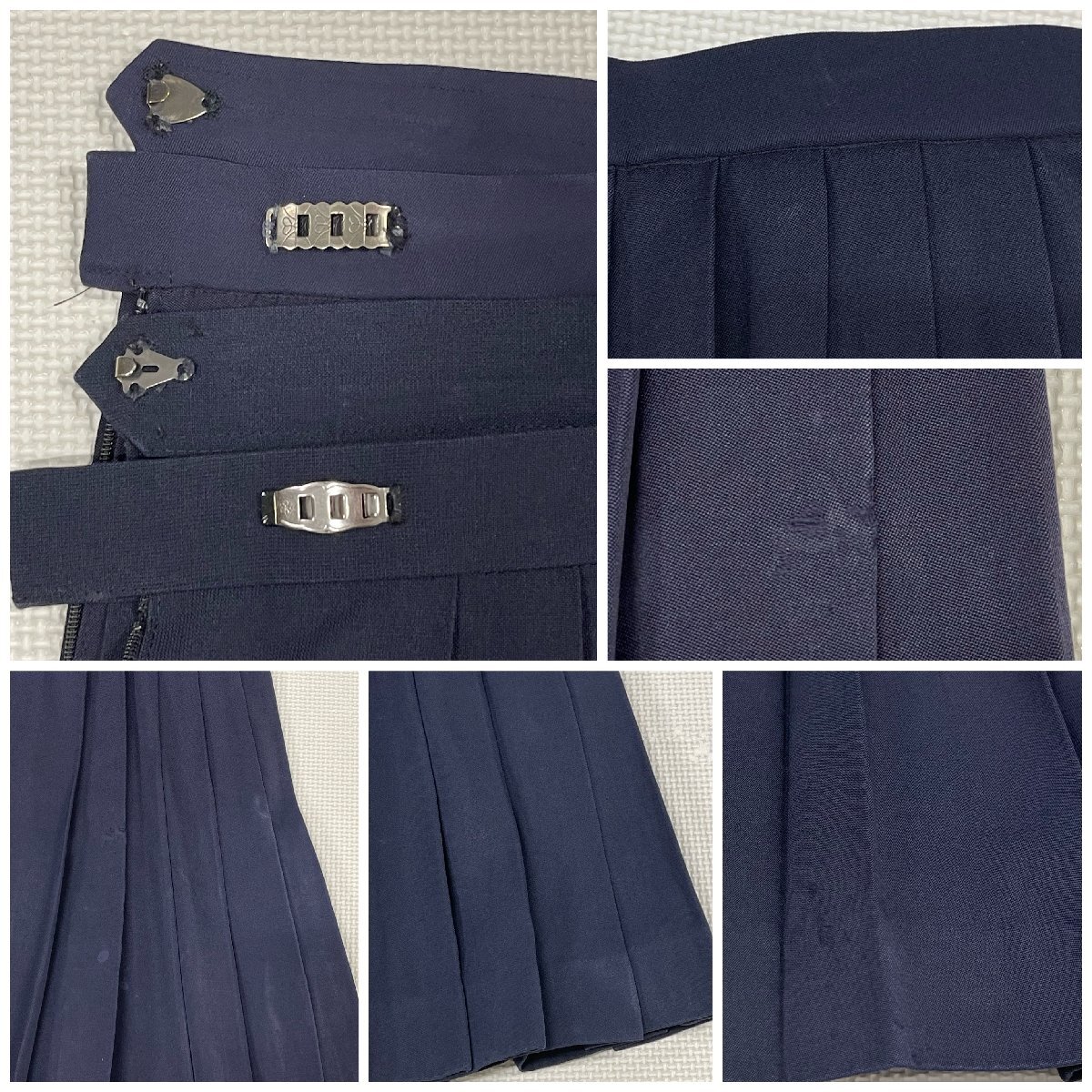 [U2165/Y]福島県 安達高校 6点 /校章付/セーラー:95B/冬夏スカート:W63~66,63~65程度/黒スカーフ/長袖/合服/半袖/KUNIOKA/白3本/女子制服_画像8
