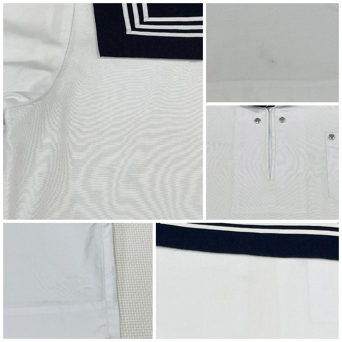 [U2165/Y]福島県 安達高校 6点 /校章付/セーラー:95B/冬夏スカート:W63~66,63~65程度/黒スカーフ/長袖/合服/半袖/KUNIOKA/白3本/女子制服_画像7