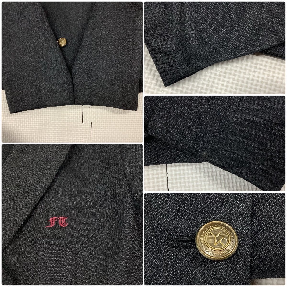 [I1820/Y]福島県 福島東稜高校 2点 /旧制服/大きい/指定品/ブレザー:13/冬スカート:W70~78程度/YUMA KOSHINO/チャコールグレー/チェック柄/_画像6