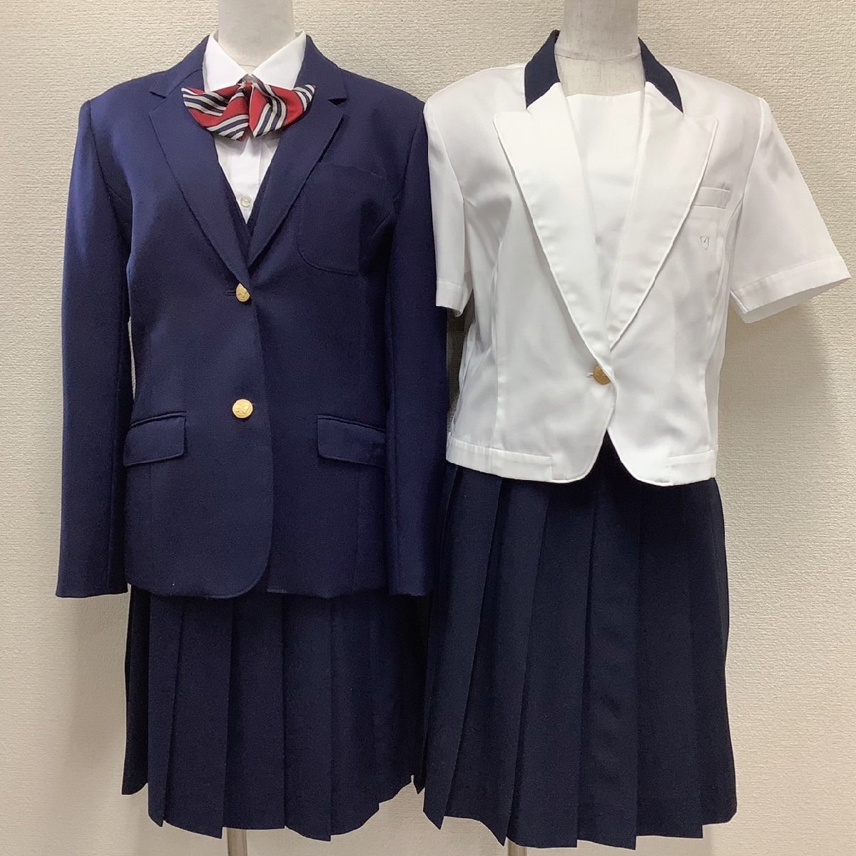 [I1824/T179/箱]福島県 白河旭高校 7点 /希少/ブレザー,ベスト,ブラウス:165A/スカート:W66丈56/リボン/HANAE MORI/冬夏/学生服/卒業生品_画像1
