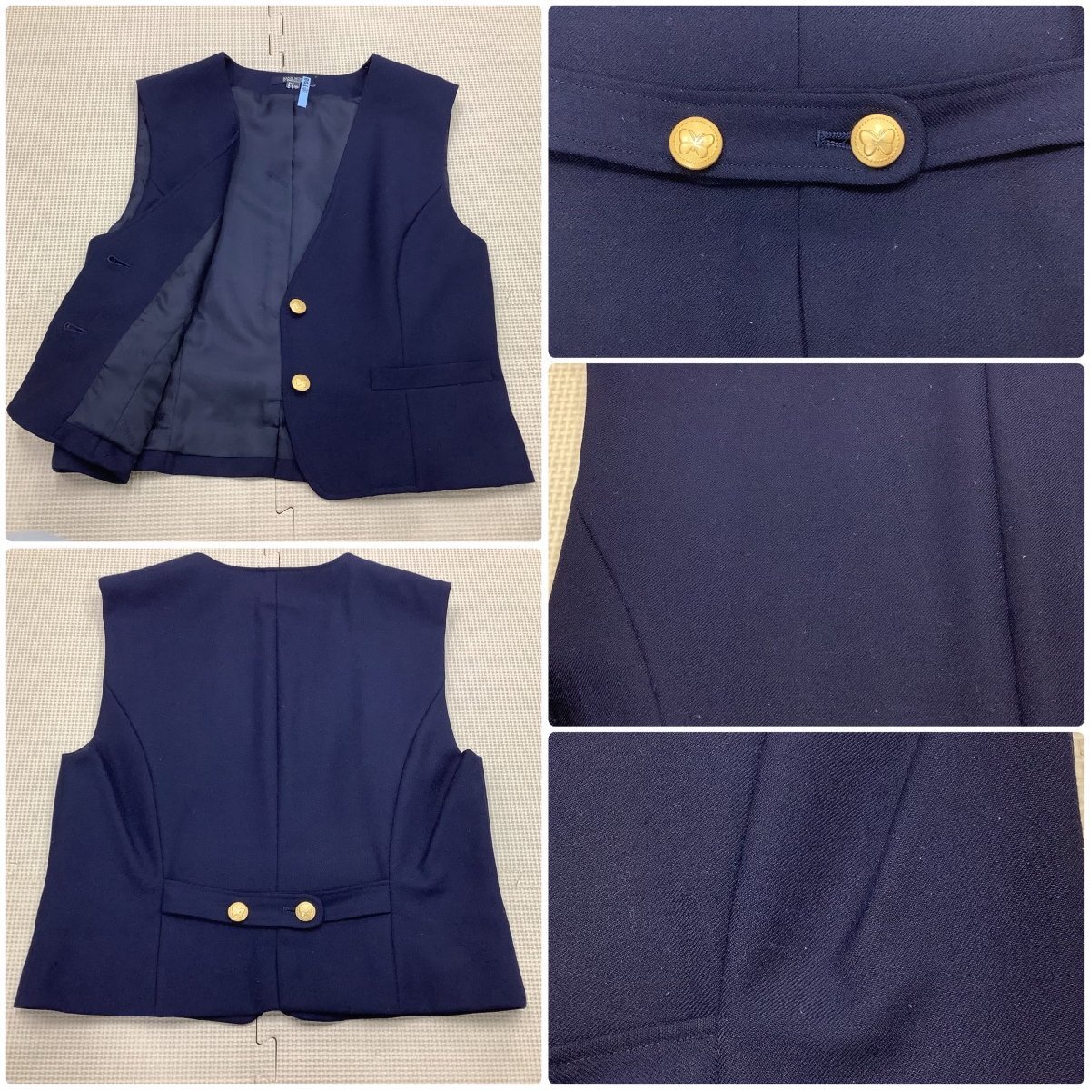 [I1824/T179/箱]福島県 白河旭高校 7点 /希少/ブレザー,ベスト,ブラウス:165A/スカート:W66丈56/リボン/HANAE MORI/冬夏/学生服/卒業生品_画像6