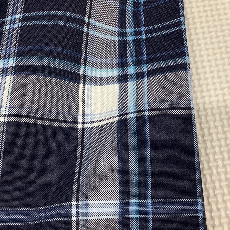 [I1826/Y]福島県 安達東高校 1点 /希少/閉校/統合/特大/大きい/夏スカート:W95丈57/紺×白×水色/チェック/夏用/TOMBOW VARSITYMATE/学生服_画像5